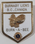 Vintage Lions Club Burnaby B.C. Canada Burn-A-Bee 1 1/8" x 1 1/2" Enamel Metal Lapel Pin