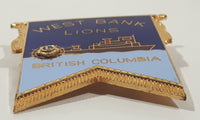 Vintage Lions Club West Bank British Columbia 1 1/2" x 1 3/4" Enamel Metal Lapel Pin