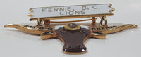 Vintage Lions Club Fernie B.C. Bar-B-Q Champs 1 1/2" x 2 1/4" Enamel Metal Lapel Pin
