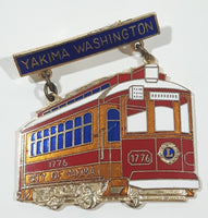 Vintage Lions Club City of Yakima Washington 1776 Street Car Tram Cable Car Shaped 1 3/4" x 1 3/4" Enamel Metal Lapel Pin