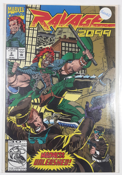 January 1993 Marvel Comics Ravage 2099 Madness Unleashed! #2 Comic Book On Board in Bag Signed by Paul Ryan