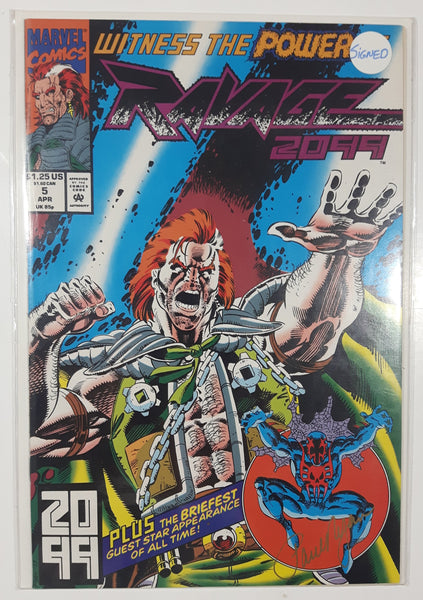 April 1993 Marvel Comics Ravage 2099 Witness The Power #5 Comic Book On Board in Bag Signed by Paul Ryan