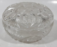 Vintage 5" Wide Star Pattern Leaded Crystal Glass Candy Dish with Lid