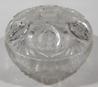 Vintage 5" Wide Star Pattern Leaded Crystal Glass Candy Dish with Lid