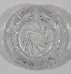 Vintage 5 1/4" Wide Star Pattern Lead Crystal Glass Ash Tray