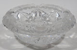 Vintage 5 1/4" Wide Star Pattern Lead Crystal Glass Ash Tray