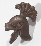 Vintage Spartan Soldier Armor Helmet Shaped 1/2" x 7/8" Bronze Tone Hat Cap Shoulder Badge Military Insignia