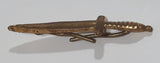 Vintage British Military Royal Marines Dagger Sword Shaped 3/8" x 1 3/8" Gold Tone Hat Cap Shoulder Badge Military Insignia