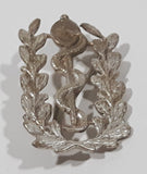 Vintage WW2 British Military Royal Army Medical Corps 3/4" x 1 1/4" Silver Tone Hat Cap Shoulder Badge Insignia