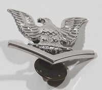 Vintage US Navy Petty Officer Third Class 1 1/4" x 1 1/4" Silver Tone Metal Military Hat Cap Shoulder Badge Insignia Pin