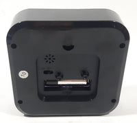 Black and White Square 5 1/4" Plastic Battery Operated Desktop Alarm Clock
