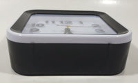 Black and White Square 5 1/4" Plastic Battery Operated Desktop Alarm Clock
