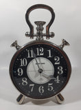 West End NW6 London Large 10 1/2" Tall Decorative Chrome Stop Watch Design Clock