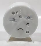 Vintage Cosmo White Plastic 4 1/2" Tall Wind Up Alarm Clock with Glow In The Dark Hands
