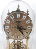 Vintage Kieninger 9" Tall Glass Dome Brass Anniversary Clock Battery Operated