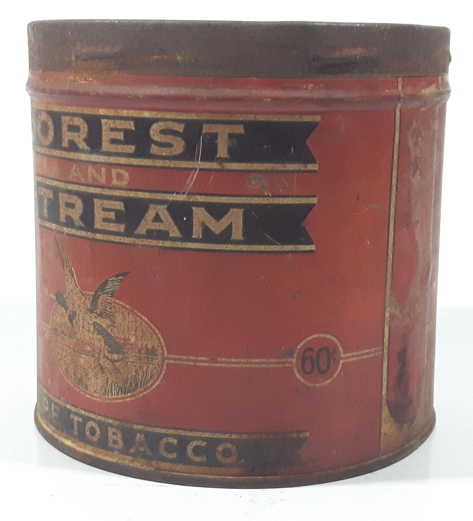 Antique Forest and Stream Pipe Tobacco Mallard Duck Themed Red 4 1/8 ...