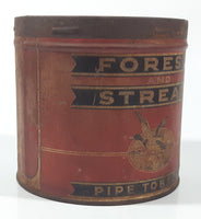 Antique Forest and Stream Pipe Tobacco Mallard Duck Themed Red 4 1/8" Tall 60 Cent Tin Metal Can