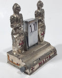 Rare Antique Malta Medieval Knights in Armor with Red Enamel Crosses Themed 4" Tall Perpetual Day Date Calendar Flipping Date