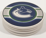 Vancouver Canucks NHL Ice Hockey 4 1/4" Round Cork Backed Ceramic Drink Coaster Set of 4