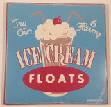Vintage Style Schoenberg Sign Art Ice Cream Floats Try Our 6 Flavor 9 1/2" x 9 1/2" Wood Sign