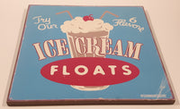 Vintage Style Schoenberg Sign Art Ice Cream Floats Try Our 6 Flavor 9 1/2" x 9 1/2" Wood Sign