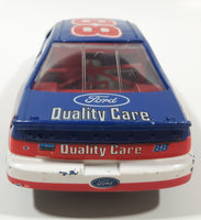 1995 Racing Champions NASCAR #88 Dale Jarrett Ford Thunderbird Blue Ford Quality Care Red Carpet Lease 1/24 Scale Die Cast Toy Car Vehicle