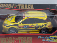 Motor Max Road & Track Factory Tuner Ford Focus SVT ZX3 Yellow 1:18 Scale Die Cast Toy Car Vehicle New in Box