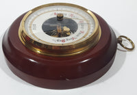 Rare Vintage Stockburger Wood Cased Brass and Glass Covered Barometer 5" Weather Gauge Made in Western Germany