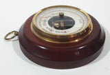 Rare Vintage Stockburger Wood Cased Brass and Glass Covered Barometer 5" Weather Gauge Made in Western Germany