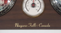 Vintage A&F Canada Niagara Falls Canada Waterfall Day and Night Round Domed Photos with Thermometer 6" x 13" Wood Plaque with Chain Hanging
