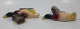 Vintage Flying Mallard Ducks Chalkware Bird Sculpture Wall Hangings Set of 2