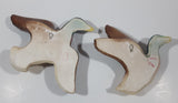 Vintage Flying Mallard Ducks Chalkware Bird Sculpture Wall Hangings Set of 2