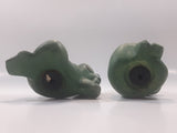 Set of 2 Green Frog 4 3/4" Tall Resin Figurines