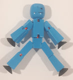 2015 Zing Stikbot Blue 3" Tall Plastic Poseable Figure with Suction Cup Hands and Feet