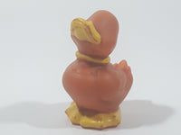 Brown and Yellow Duck Bird 2 1/4" Tall Rubber Toy Figure