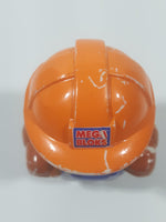Mega Bloks My First Builders Construction Worker in Orange Hard Hat Wearing Black and Blue 3" Tall Plastic Toy Figure