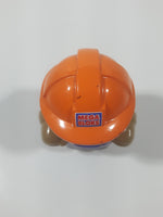 Mega Bloks My First Builders Construction Worker in Orange Hard Hat Wearing Black and Blue 3" Tall Plastic Toy Figure