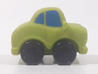 Toddler Car with Eyes Green with White Stripes Rubber Toy Car Vehicle