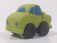 Toddler Car with Eyes Green with White Stripes Rubber Toy Car Vehicle