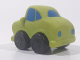 Toddler Car with Eyes Green with White Stripes Rubber Toy Car Vehicle