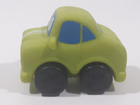 Toddler Car with Eyes Green with White Stripes Rubber Toy Car Vehicle