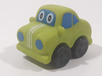 Toddler Car with Eyes Green with White Stripes Rubber Toy Car Vehicle