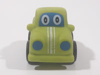 Toddler Car with Eyes Green with White Stripes Rubber Toy Car Vehicle