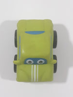 Toddler Car with Eyes Green with White Stripes Rubber Toy Car Vehicle