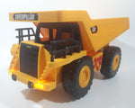 1990s Toy State CAT Caterpillar Dump Truck 12" Long Yellow Lights and Sound Plastic Toy Car Vehicle