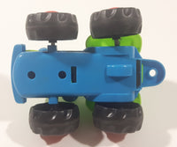 Blue Suited Driver In Green Tractor Plastic Toy Car Vehicle