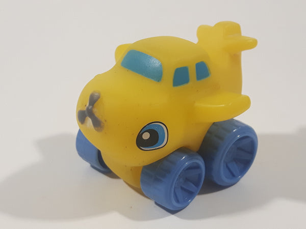 Toddler Airplane with Blue Eyes Yellow Rubber Toy Plane Vehicle