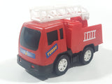 Greenbrier Turbo Fire Ladder Truck Red 4 1/2" Long Push and Go Plastic Toy Car Vehicle