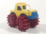 Battat Monster Minis Monster Truck with Flame Texture 4 3/4" Long Yellow Blue and Magenta Plastic Toy Car Vehicle