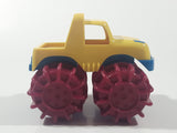 Battat Monster Minis Monster Truck with Flame Texture 4 3/4" Long Yellow Blue and Magenta Plastic Toy Car Vehicle